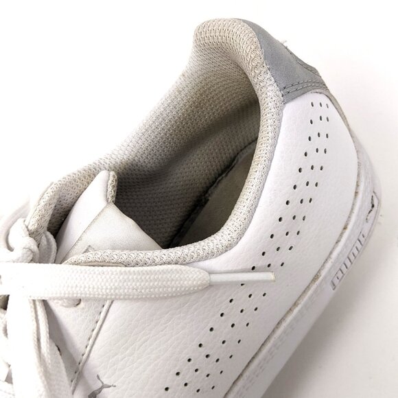 Puma Womens White Smash Sneakers Perforated 8.5 in box - Picture 12 of 16